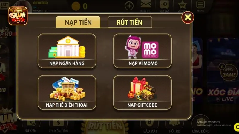 Khám phá các phương thức nạp & rút tiền